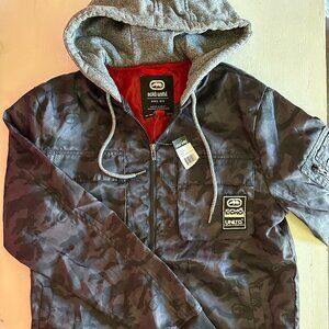 SOLD Ecko Men's Maverick Hooded Flight Jacket - NWT, Black Camo, Size Medium